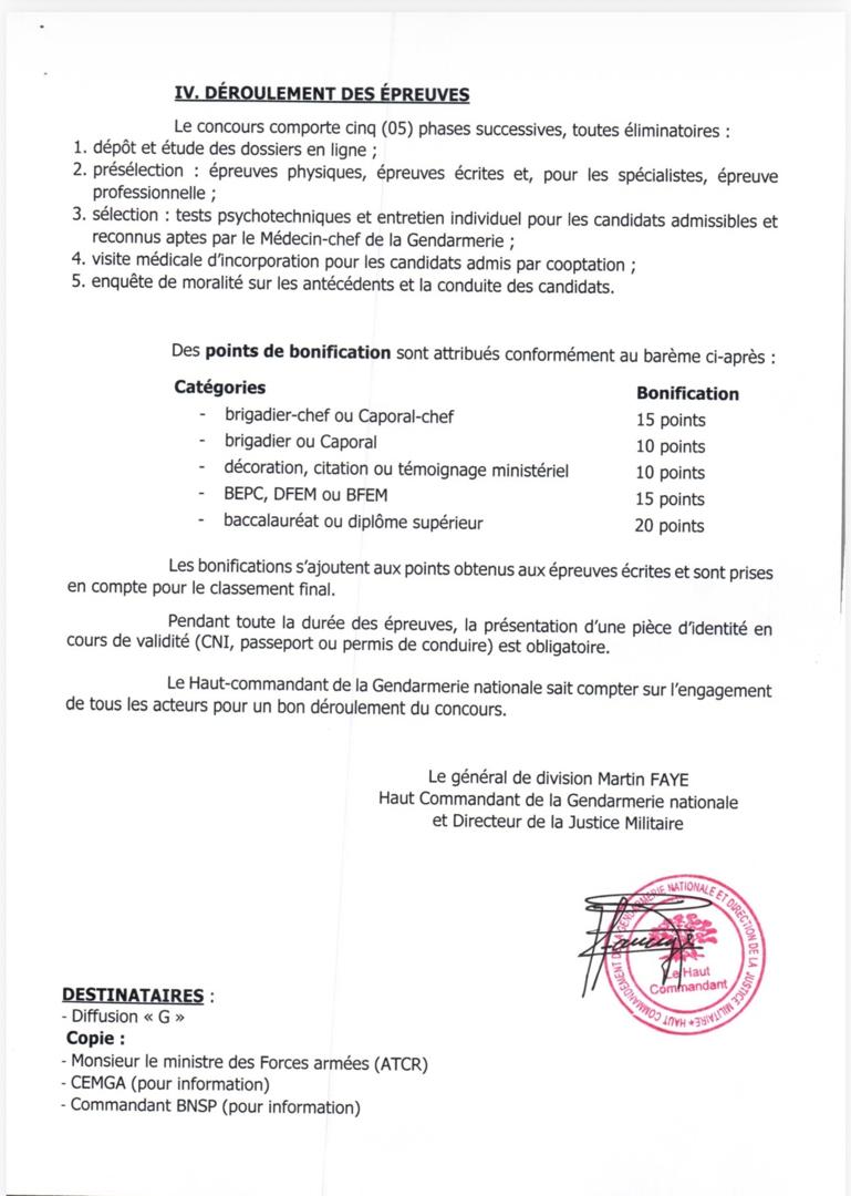CONCOURS D'ENTREE A L'ECOLE DES SOUS-OFFICIERS DE LA GENDARMERIE NATIONALE SESSION 2026 - Image 3